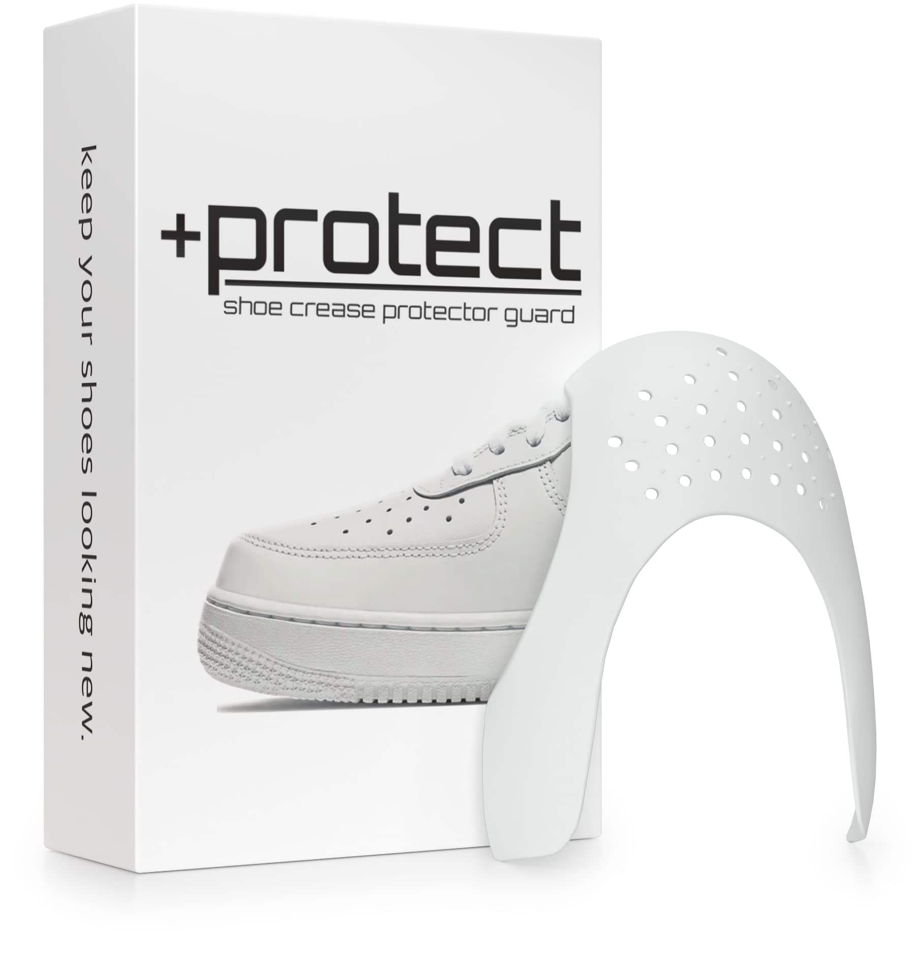 Protect  Shoe Crease Protector Guards for Sneakers: Air Force 1, Jordans,  Dunks & More 2 Pairs White Men's 8-12