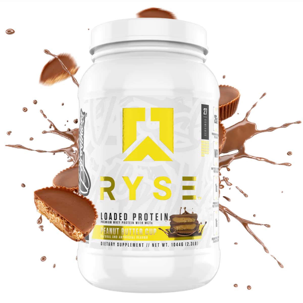 Ryse Loaded Protein Powder | 25g Whey Protein Isolate & Concentrate | with  Prebiotic Fiber & MCTs | Low Carbs & Low Sugar | 54 Servings (Peanut Butter