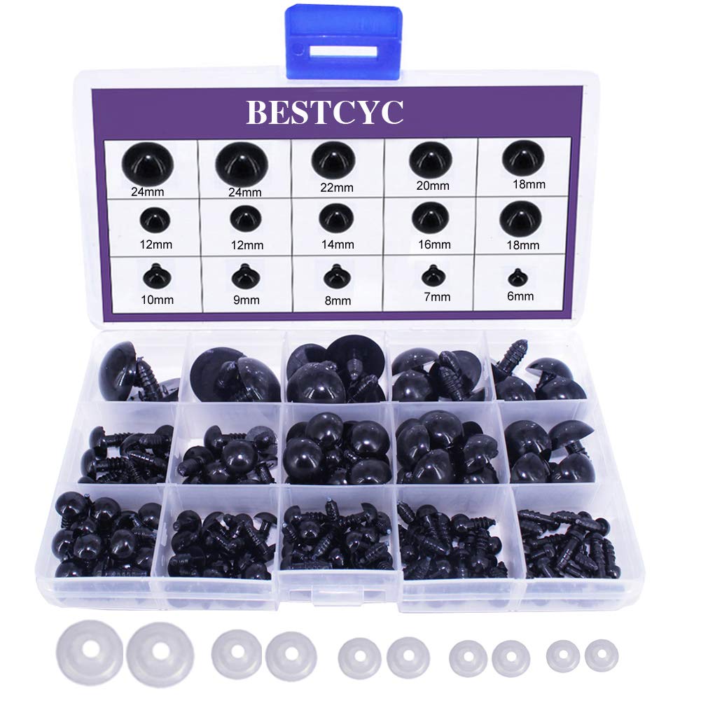 16mm black plastic safety eyes diy