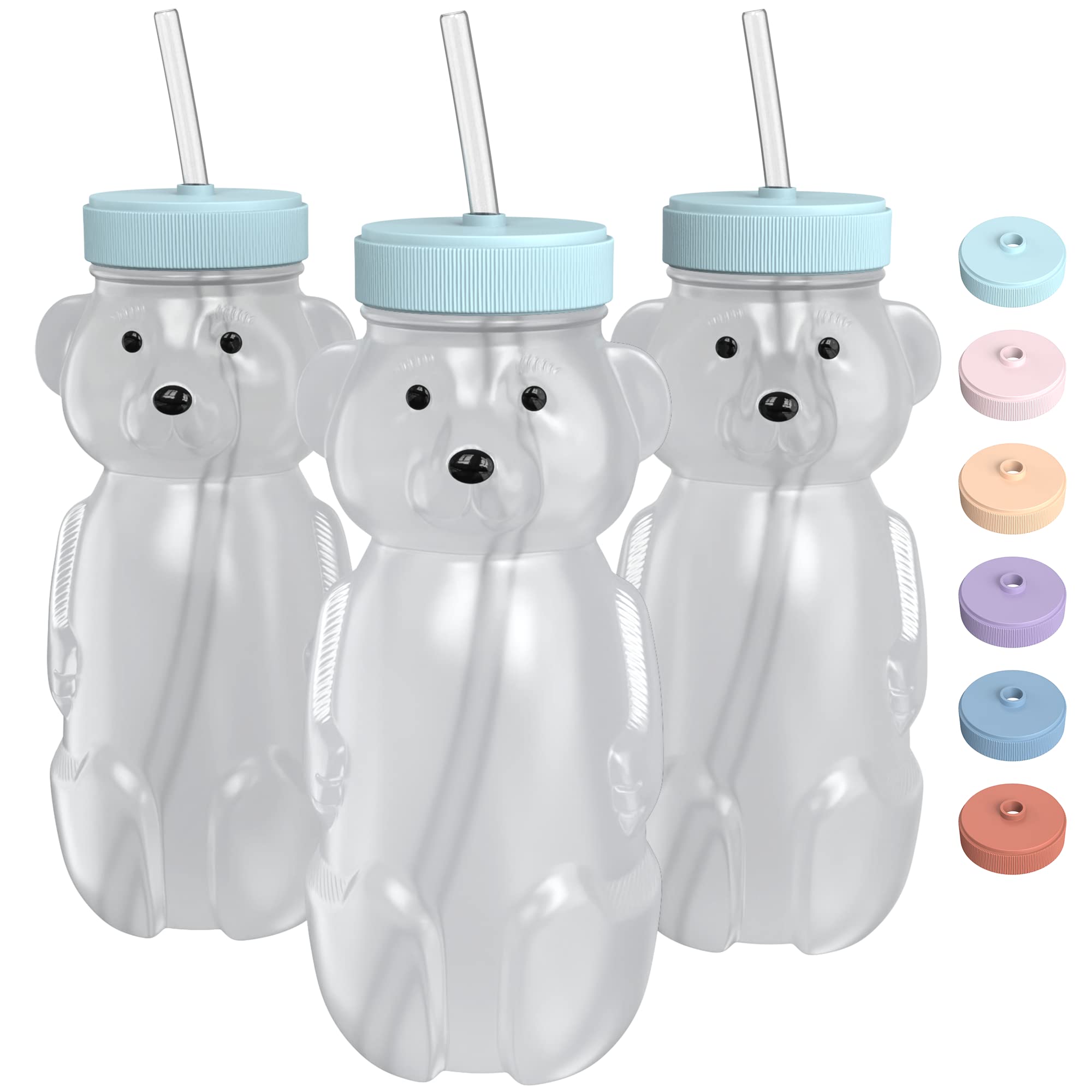  Honey Bear Straw Cups (3-Pack); 8-Ounce Therapy Sippy