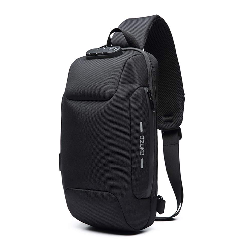 Buy Jafeton Sling Bag Small Backpack Men Waterproof Crossbody Bag Anti  Theft Chest Backpack Travel Shoulder Bag With Usb Charging Port Sling Pack  With Lock Nylon Water Resistant, Black, Small at