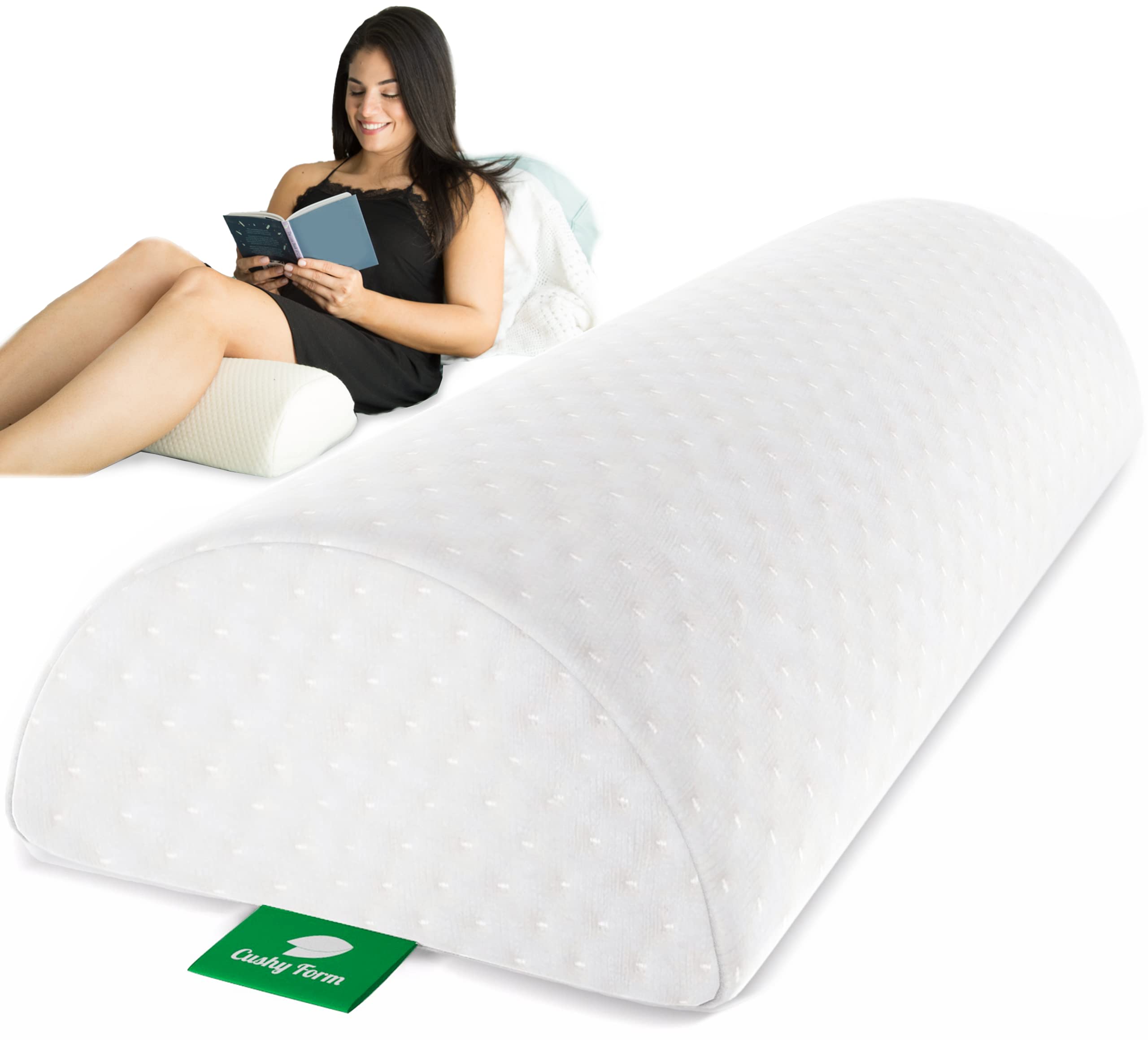 Carex Memory Foam Lumbar Pillow and Leg Pillow - Half Moon Pillow For Lower  Back, Knee - Bolster Pillow For Legs