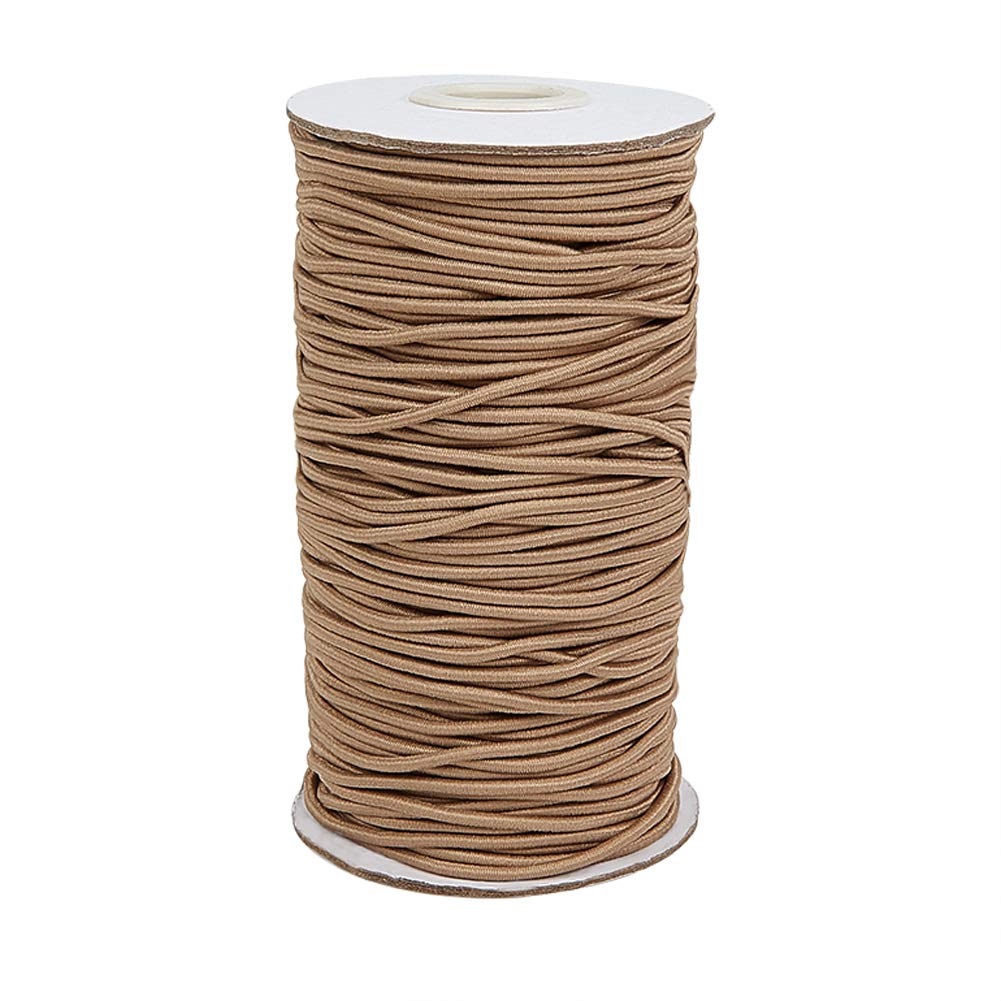 PH PandaHall 75Yards Elastic Cord 2mm Stretch Round String Beading Cord  Braided Elastic Cord for DIY Jewelry Making Sewing and Crafting Tan 2mm Tan