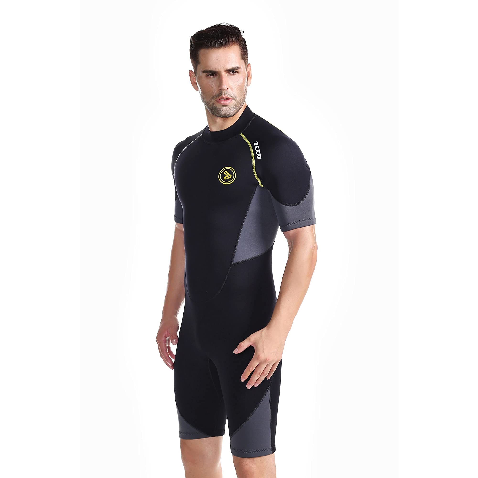ZCCO Men's Shorty Wetsuits 1.5mm Premium Neoprene Back Zip Short Sleeve for  Scuba Diving,Spearfishing