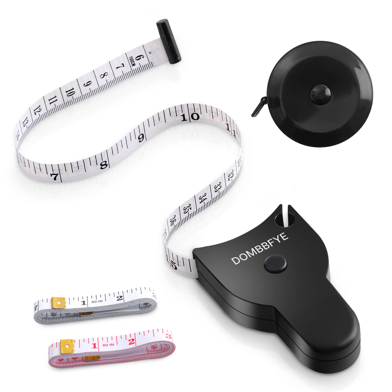 4 Pieces Body Tape Measure Body Measuring Tape Weight Loss, Retractable  Push Button and Double Scale