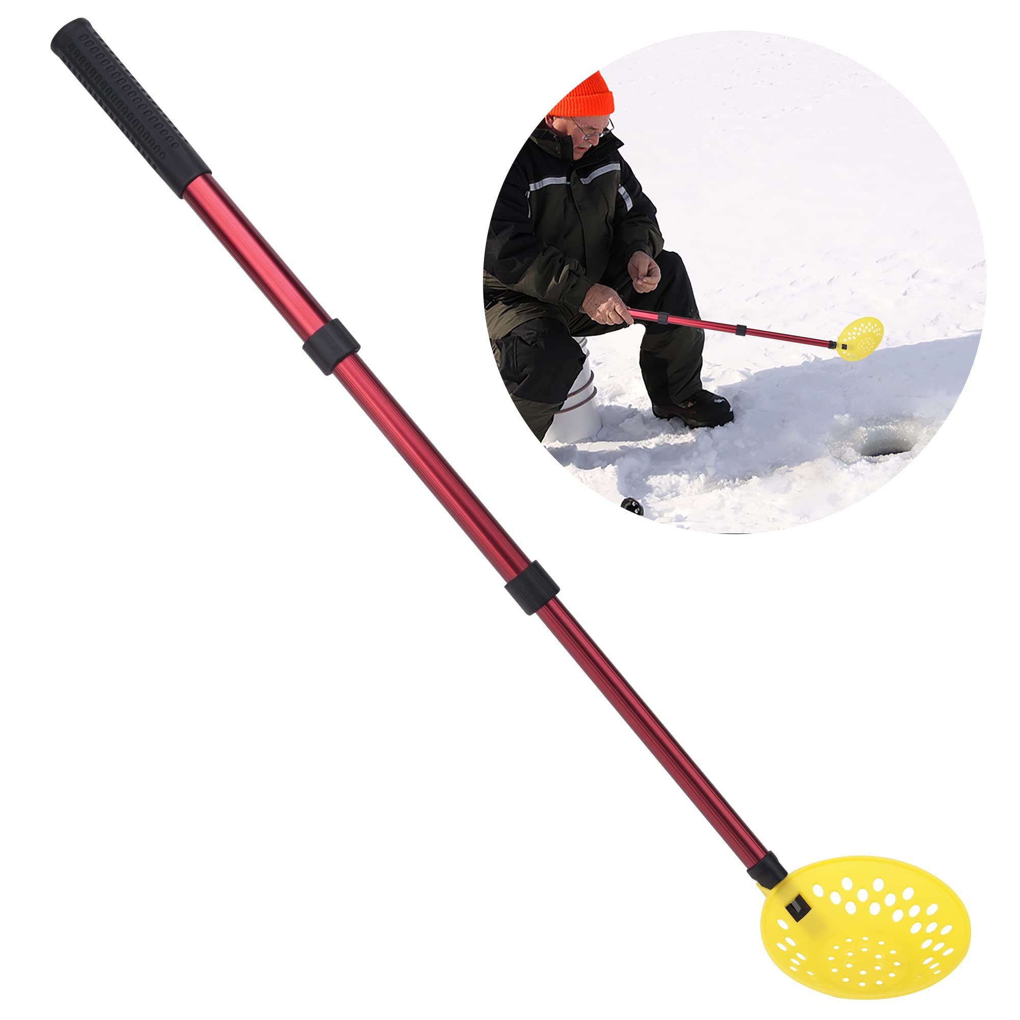 Scalable Winter Ice Fishing Skimmer Scoop- Adjustable Ice Fishing Scooper  with Long Handle-Ice Fishing Gear for Scooping out Ice While Fishing (1 PCS)