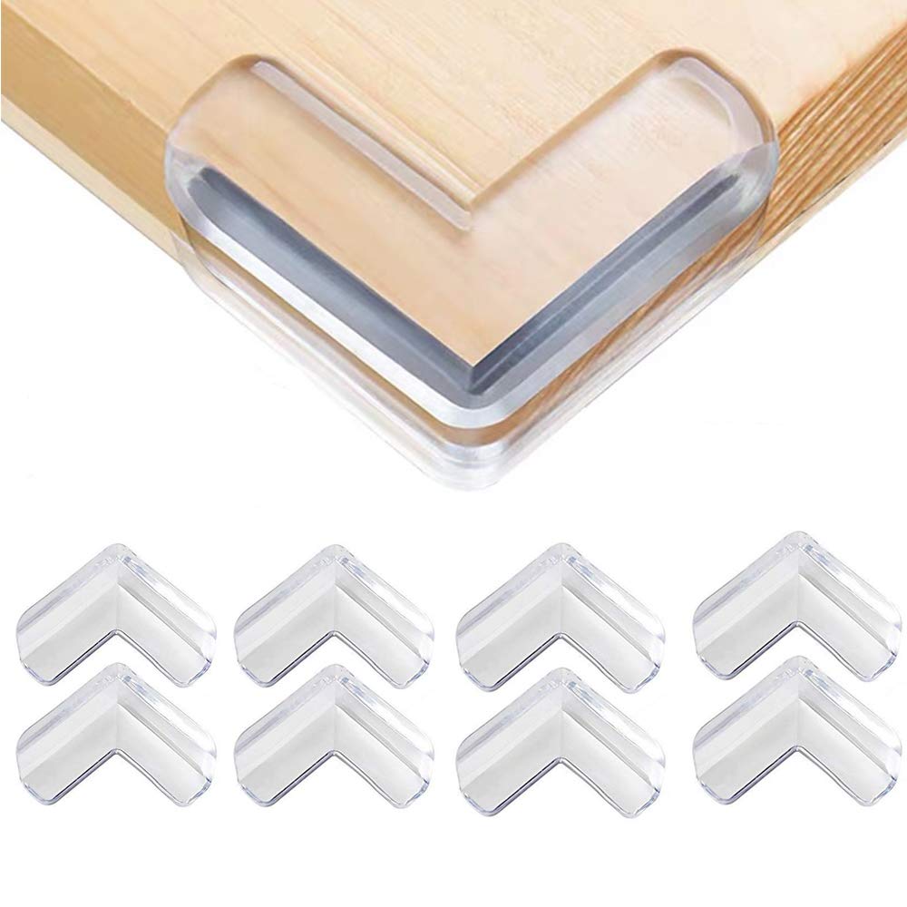 Minicloss (4-Pack) Safety Corner Protectors Guards, Baby Proofing Safety Corner Clear Furniture Table Corner Protection, Kids Soft Table Corner Protectors for