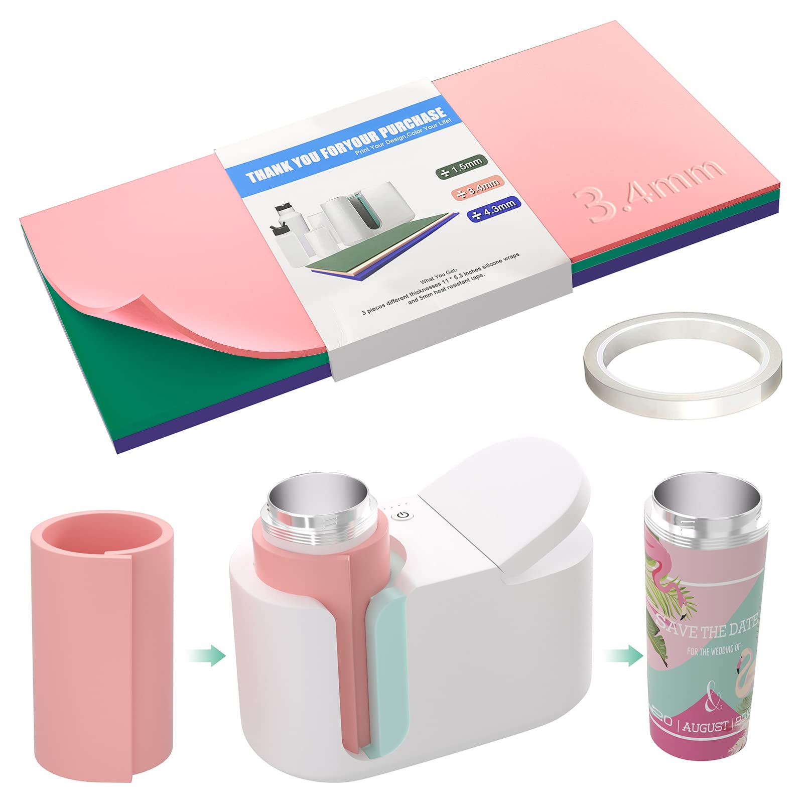  4 Pieces Sublimation Tumbler Wrap Insert for Cricut Mug Press 3  Thicknesses Suitable for Sublimation Tumbler Blanks Mug Press Sublimation  Wraps 9.8 x 4.7 Inch : Home & Kitchen