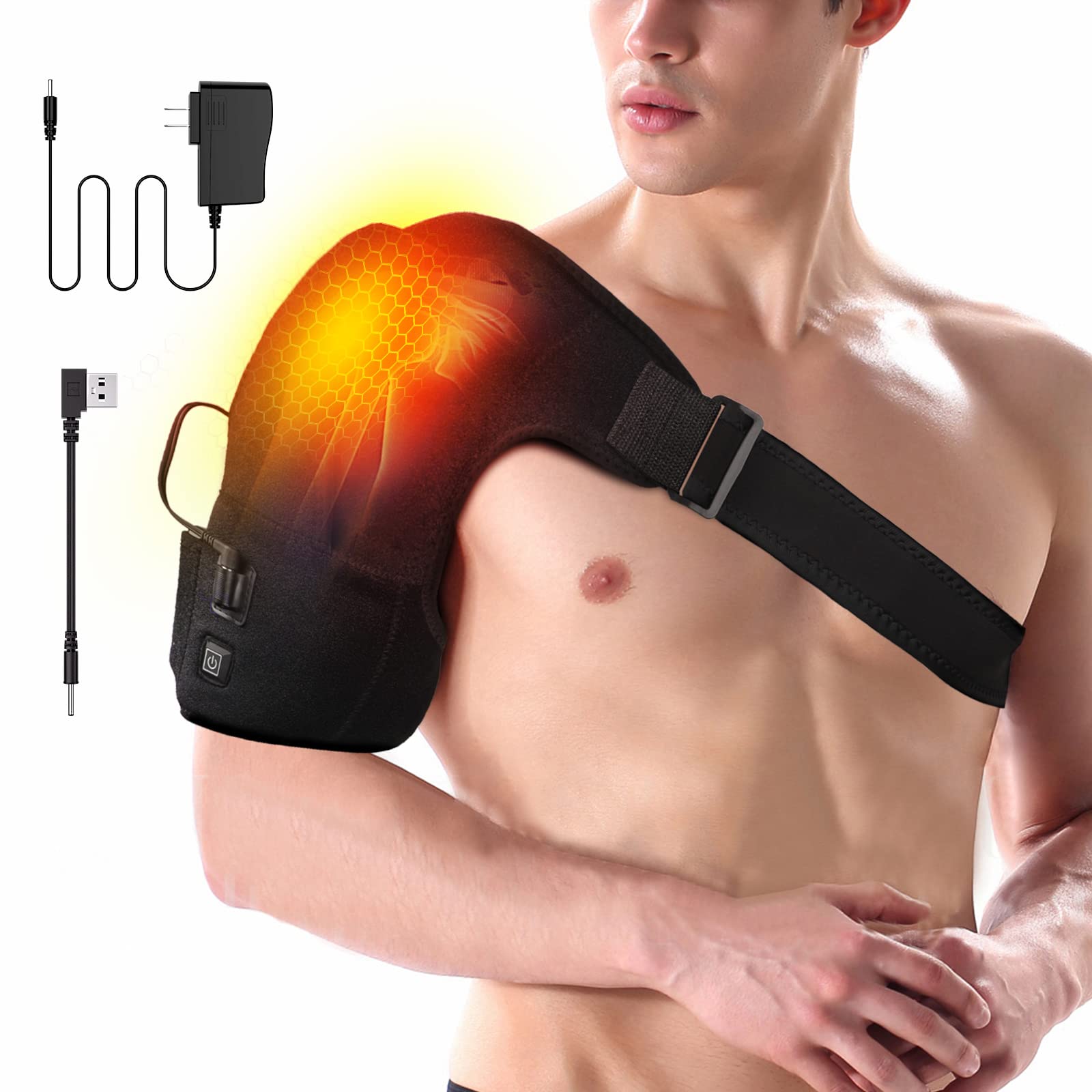 Heated Shoulder Brace Wrap Shoulder Heating Pad for Shoulder Support for  Men Women for Shoulder Pain