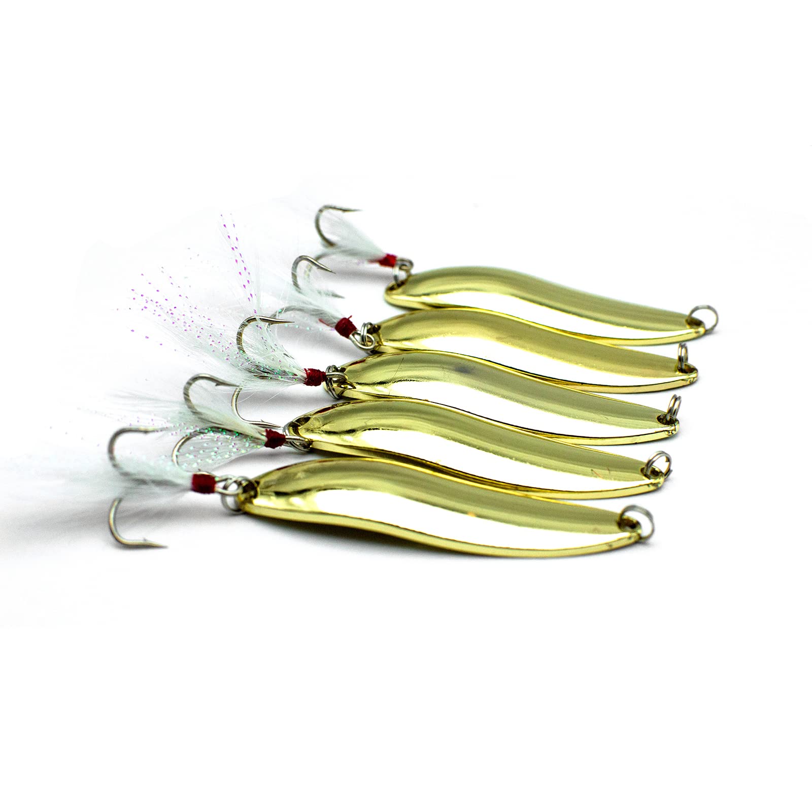10/20 Pieces 22g Fishing Lures Spoons Saltwater Treble Feather Hooks Hard  Metal Spinner Baits Casting