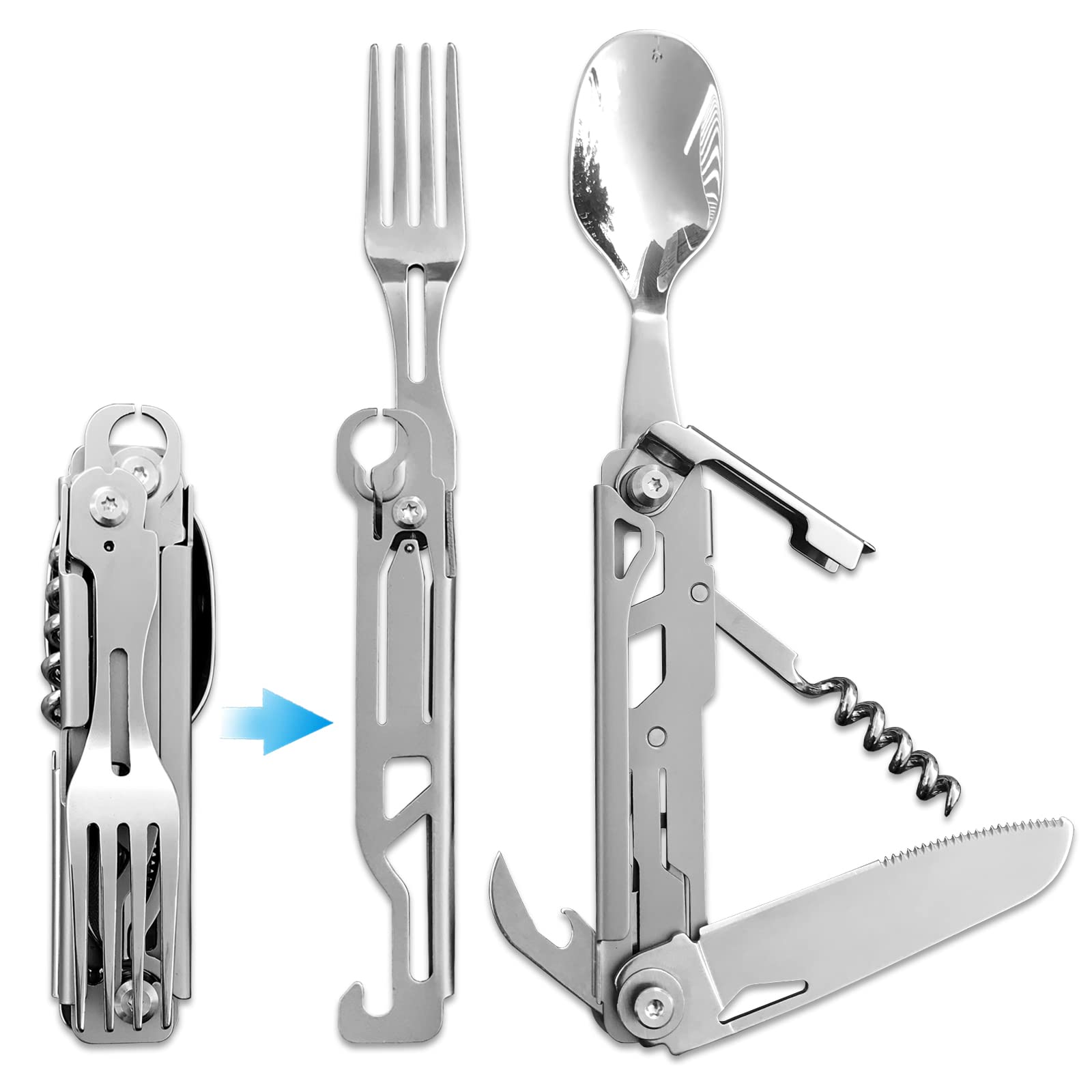 Portable Stainless Steel Flatware Set, Travel Camping Cutlery Set
