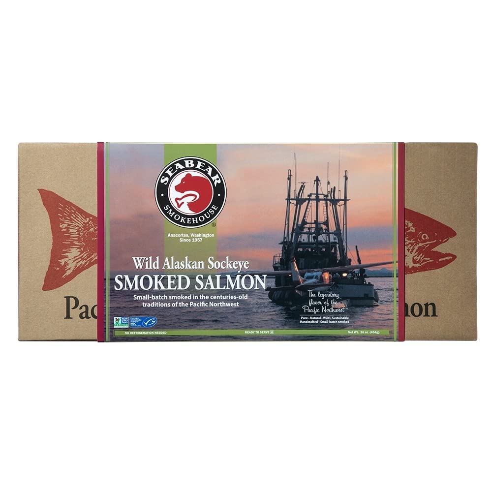 Seabear Wild Alaskan Smoked Sockeye Salmon 1 Lb 0764