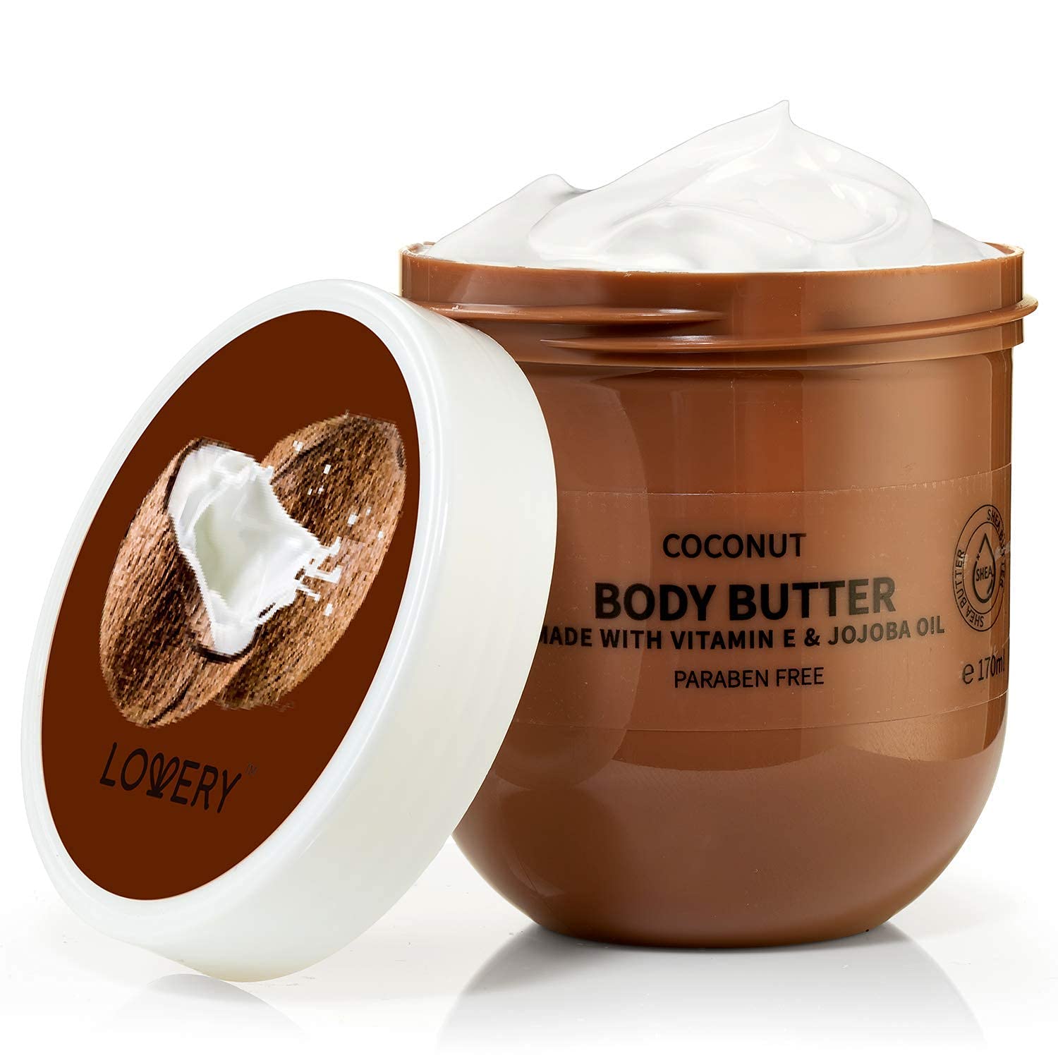 Body Butter Scented Body Lotion Coconut Body Butter Cream for Sensitive, Dry Skin - 6oz Hydrating Moisturizer with Pure Shea Butter for Nourishing Body Care