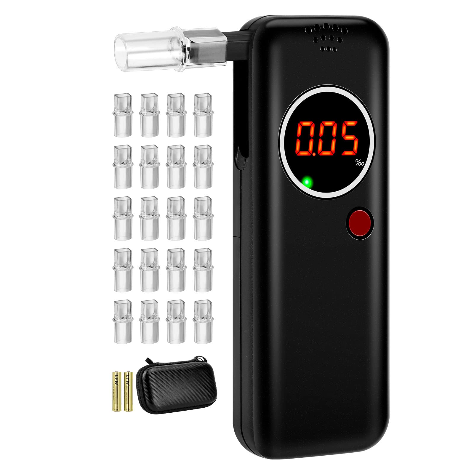 VPOW Alcohol Breathalyzer UK Breathalyser Tester: Alcohol Tester with 10Pcs  Mouthpieces - High Accuracy Alcohol Breath Tester with Digital LCD Screen