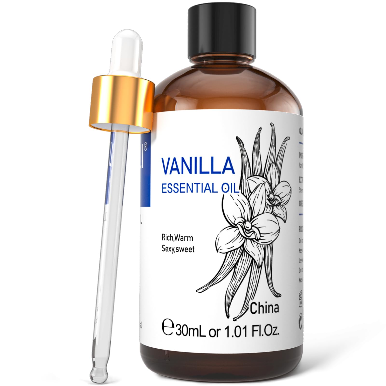 HIQILI 100ML Vanilla Essential Oils for Diffuser Humidifier Massage Aromatherapy  Aromatic Oil for Candle/Soap Making Hair Care