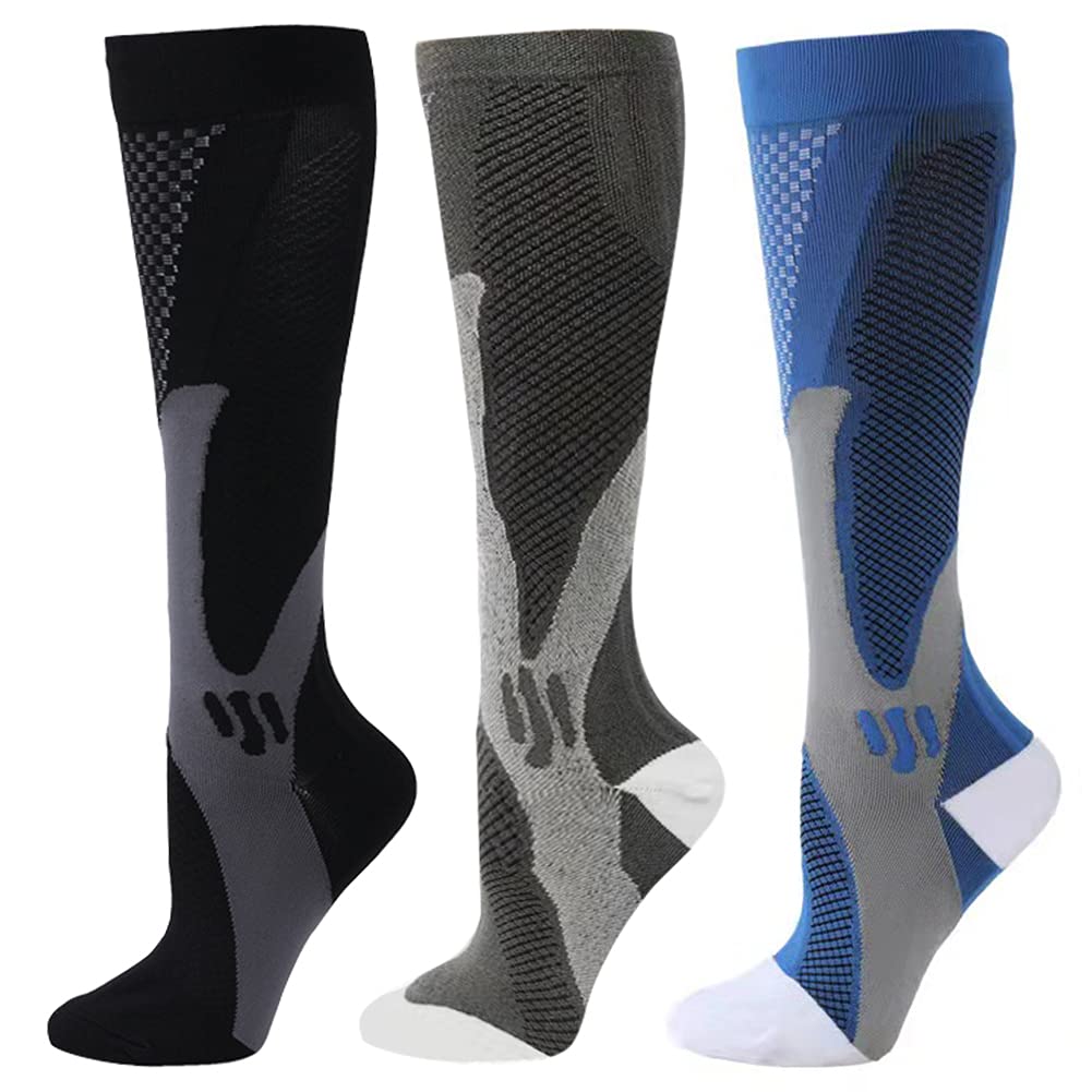 Compression Socks Varicose Vein Stockings Protect Calf 15-20 Circulation  High Elastic Lightweight and Comfortable for Health Nursing Unisex  Adult,Blue,S (Flesh S) : : Clothing, Shoes & Accessories