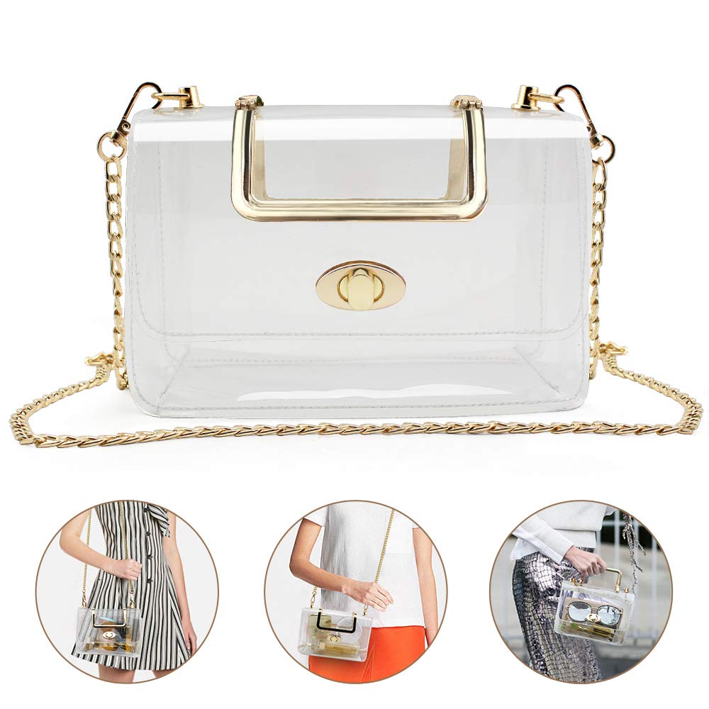 In The Clear Stadium Bag : Gold Glitz – Tech Candy