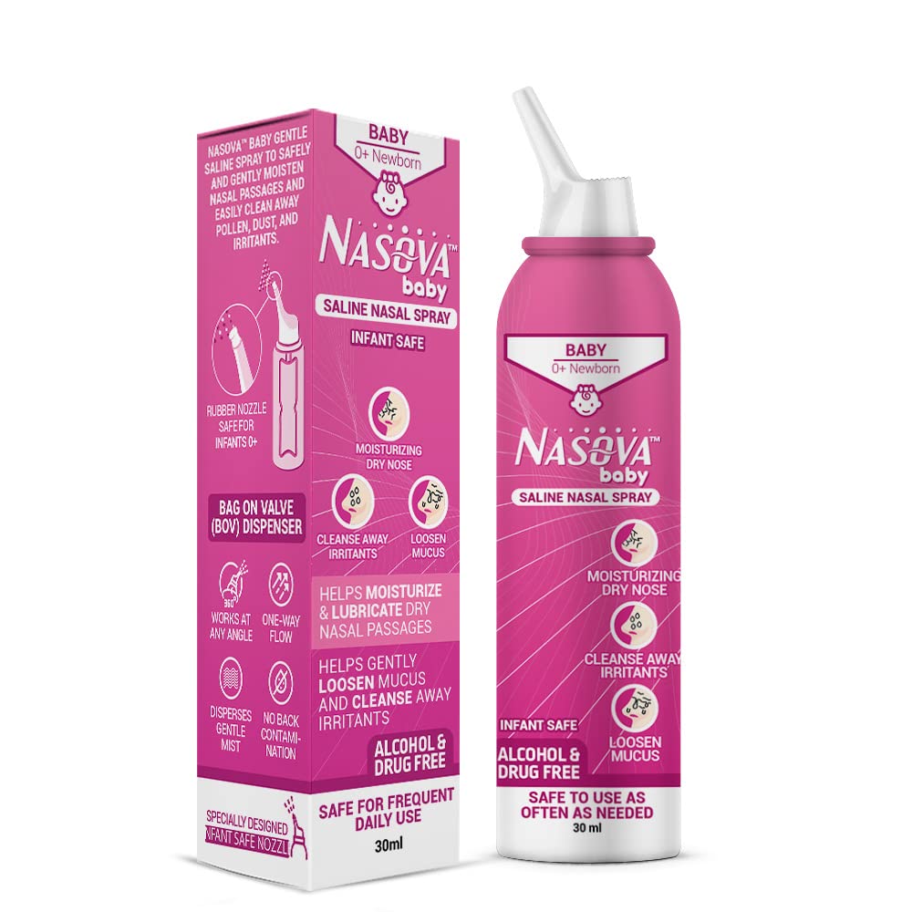 Nasova Saline Spray with Menthol and Eucalyptus (0.5 Ounce) Moisturizing,  Cooling Spray for Nasal Dryness Relief, Clear Nasal Passages from  Allergens, Dust, and Irritants