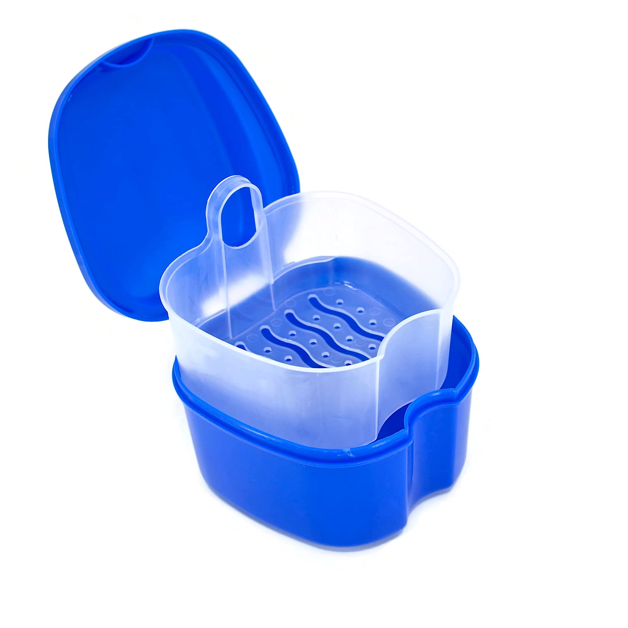 Hot Sale Health Care Dental Appliance Portable Oral Hygiene Mouth Guard  Container Denture Storage Box Braces Case LIGHT BLUE 