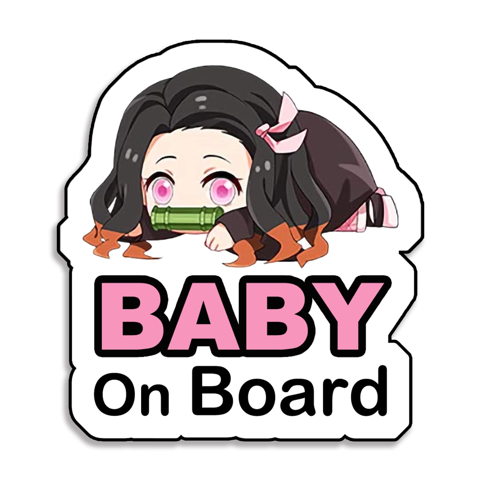 Daina Super Cute Baby Nezuko On Board Reflective Bumper Sticker ...