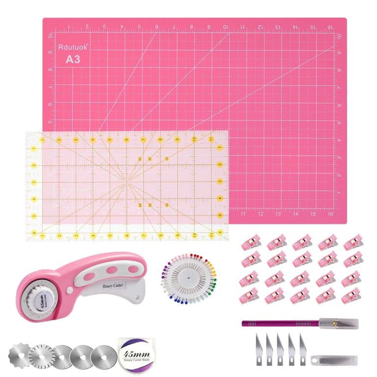 Rotary Cutter Kit with Cutting Mat Patchwork Ruler Carving Scissors