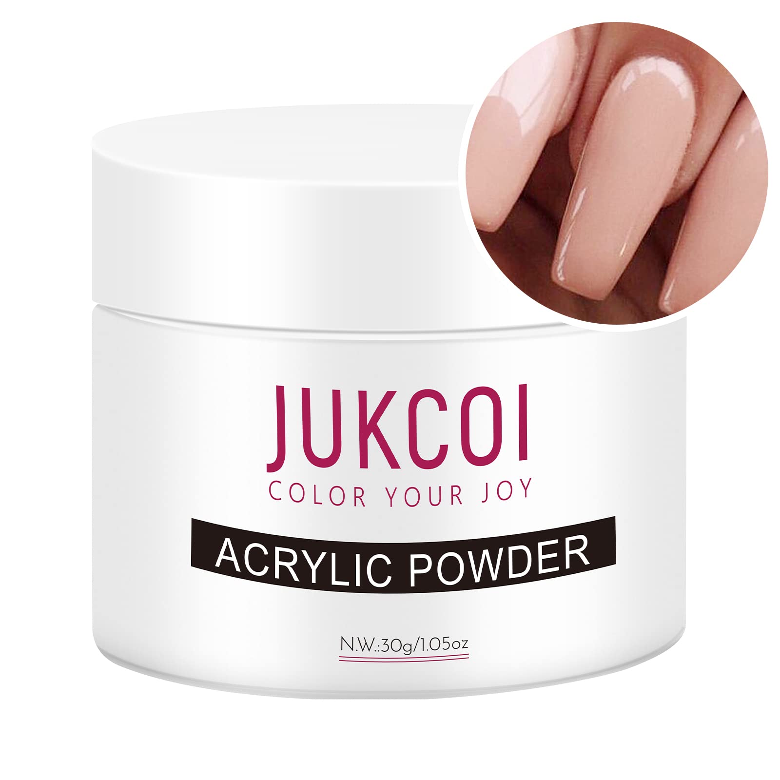 Jukcoi Acrylic Powder, Pink, White, Clear, Milky White, Red, Black, Nude 7  colors Monomer Acrylic Powder Nail Powder Professional Polymer for Acrylic