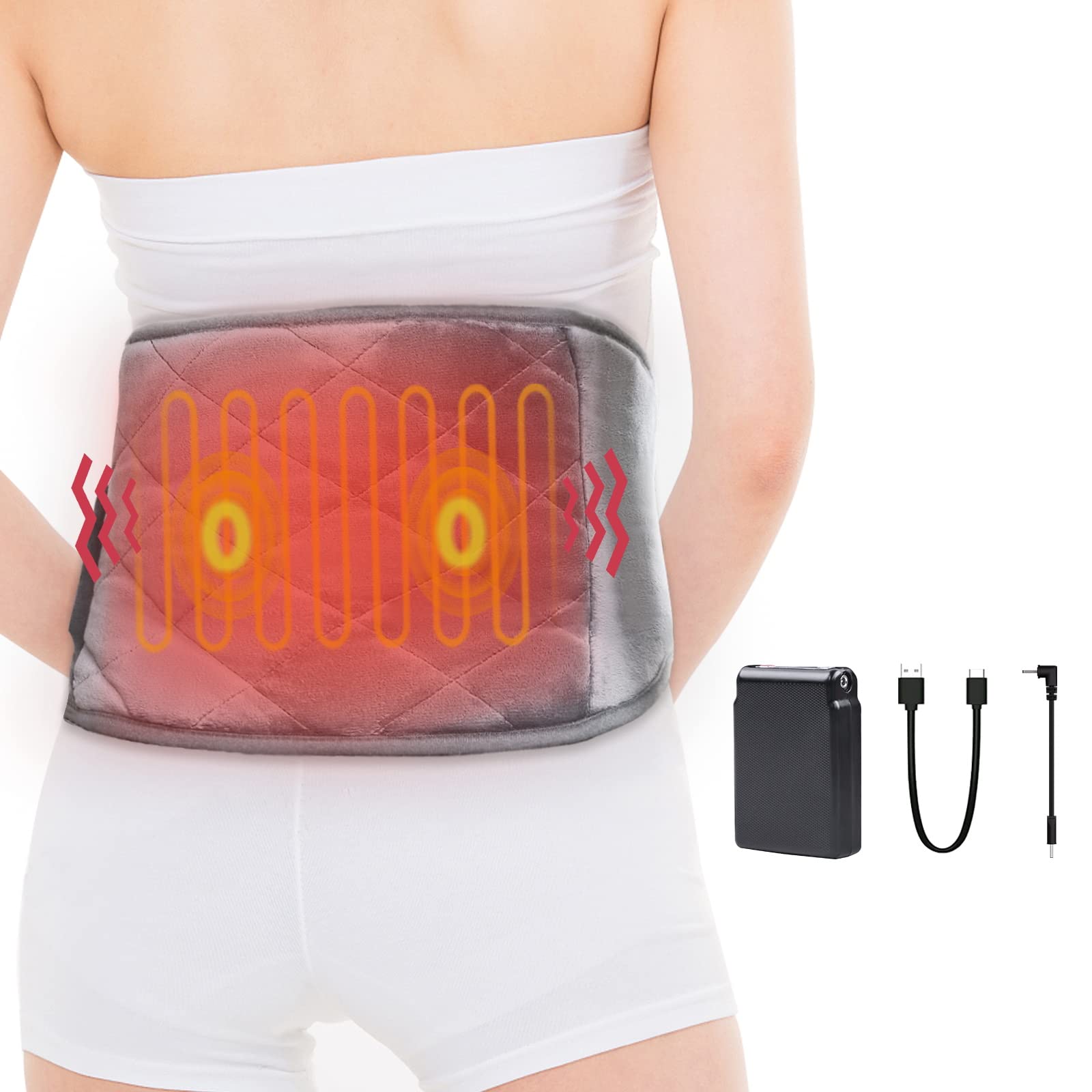Vibration Massage Belt with Heat, Abdominal & Lower Back Relief