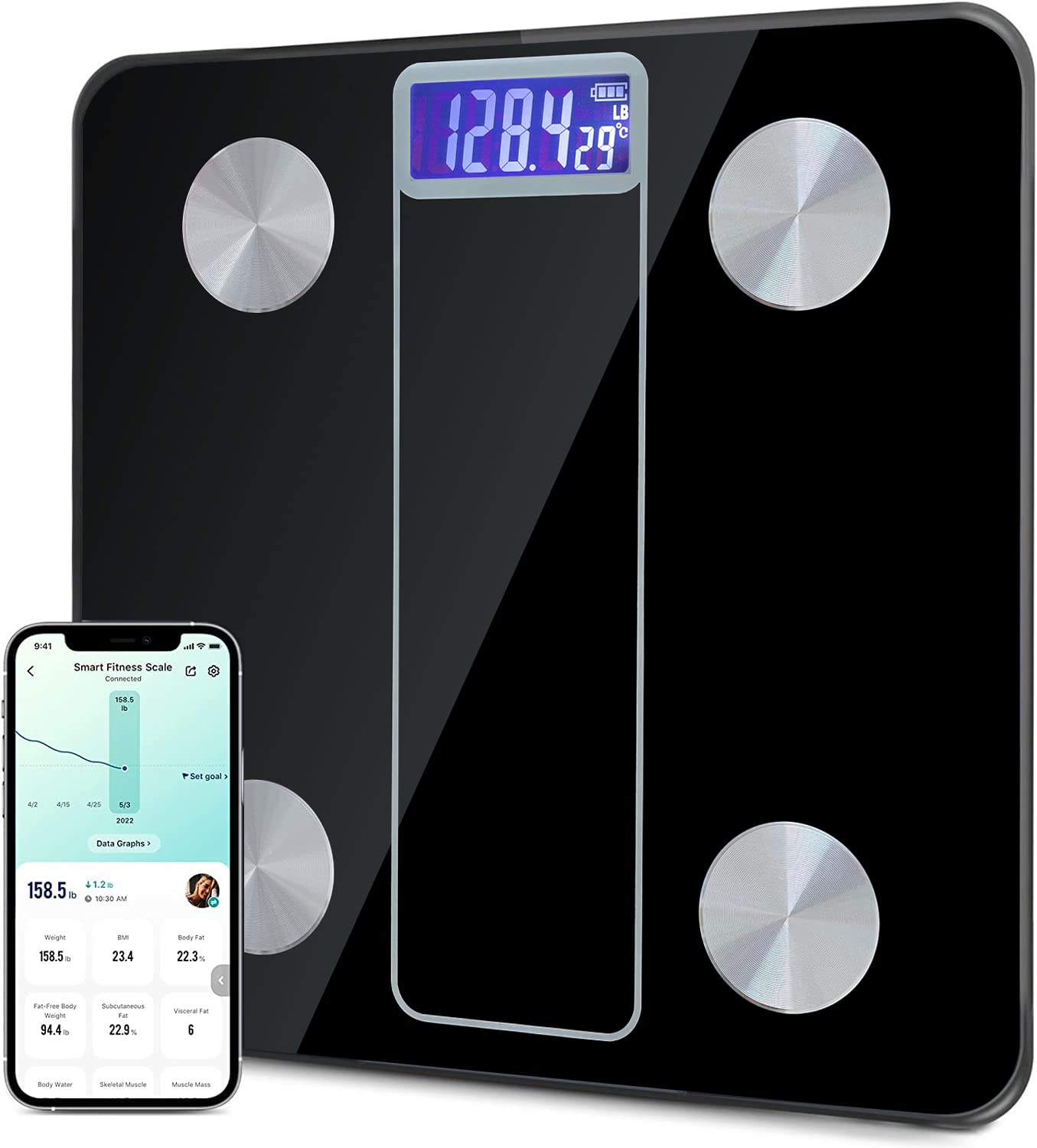 Smart Body Fat Scales Electron Bathroom floor Scale Bluetooth