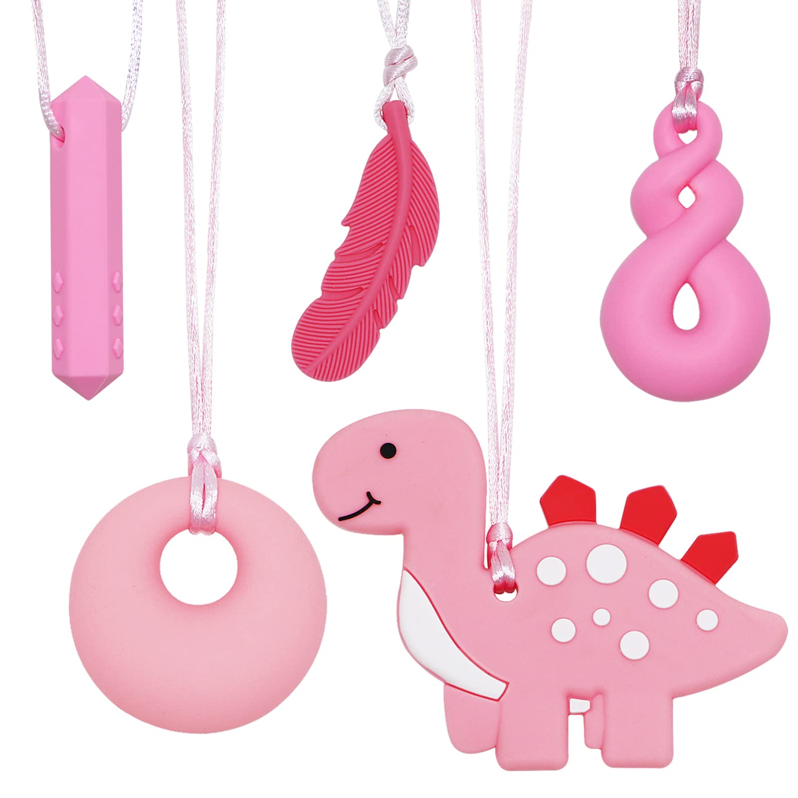 Chewable Jewellery - Raindrop Necklace (Pink) - Sue Larkey