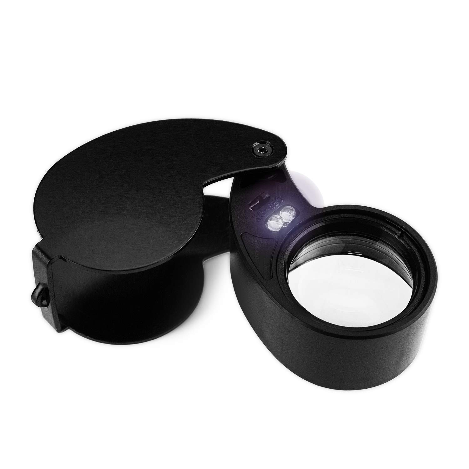 HQMaster 40X Illuminated Jewelers Eye Loupe Jewelry Magnifier with LED  Light Foldable Precision Instrument