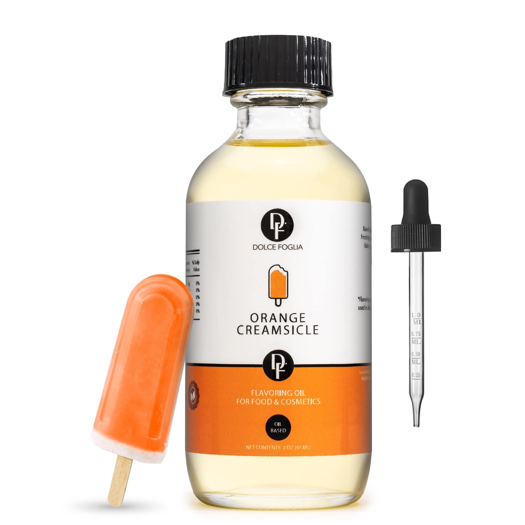 Dolce Foglia Orange Creamsicle Flavoring Oils - 2 Oz. Multipurpose  Flavoring Oil for Candy Making, Extracts and Flavorings for Baking, Lip  Balm, Ice Cream, Ultra Concentrated All Natural Ingredients Orange  Creamsicle 2 Oz.