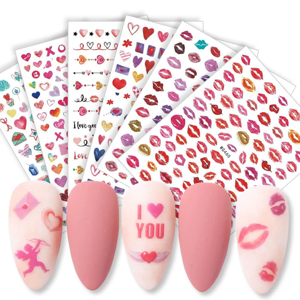 6 Sheets LV Love Nail Stickers