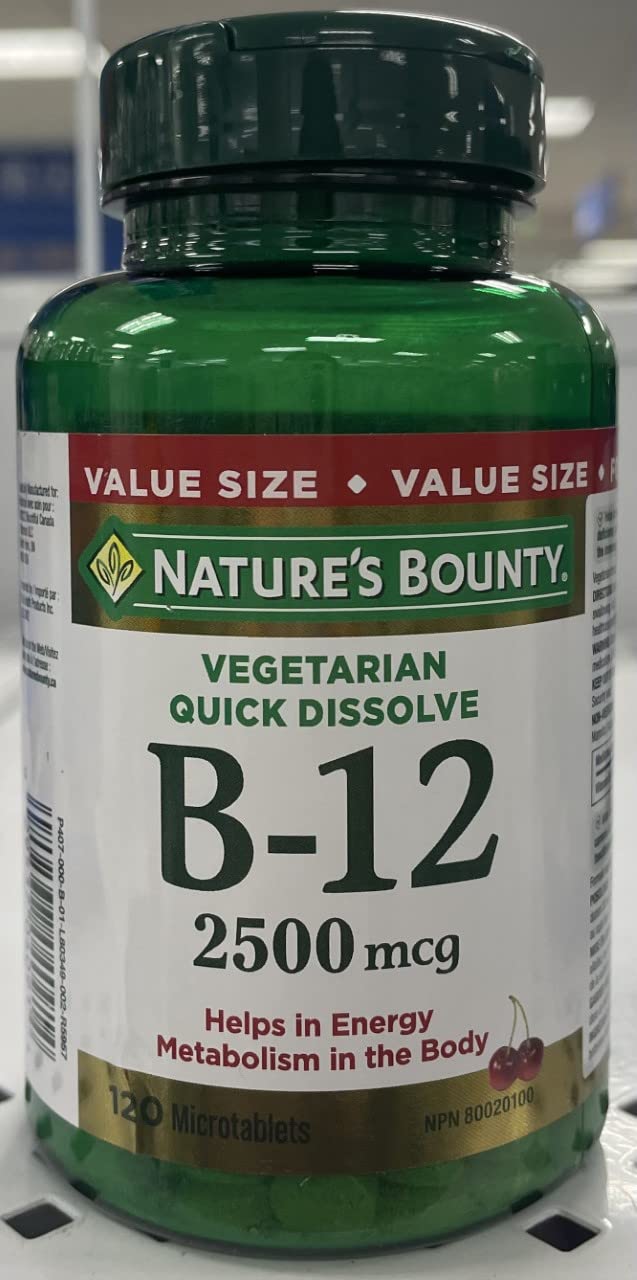 Nature's Bounty Quick Dissolve Vitamin B-12 2500 Mcg 120 Tablets