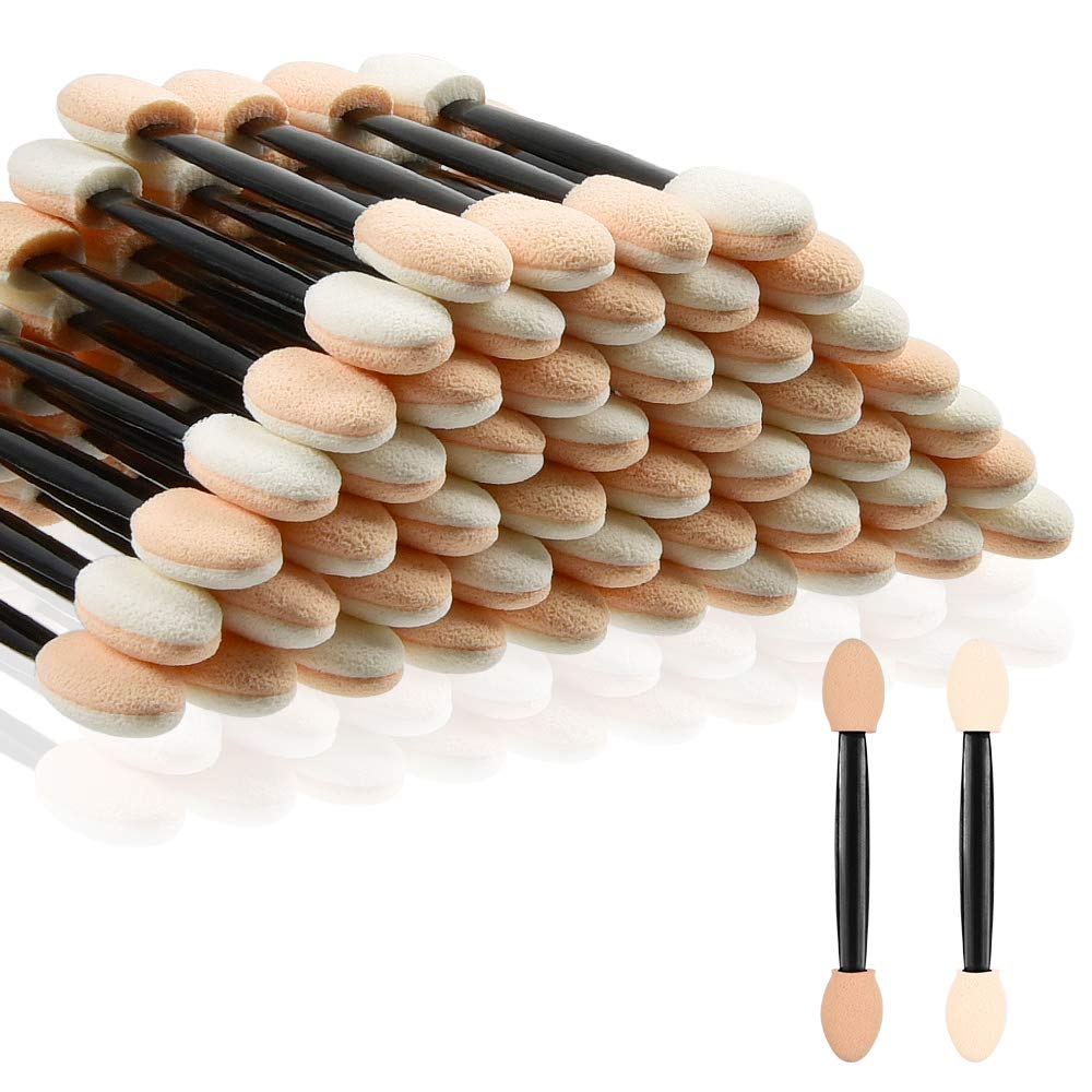 Eyeshadow Applicators, MORGLES 50pcs Eyeshadow Applicator Double Sided Eye  Makeup Applicators Short Sponge Eyeshadow Applicator for Women Girls (Black)