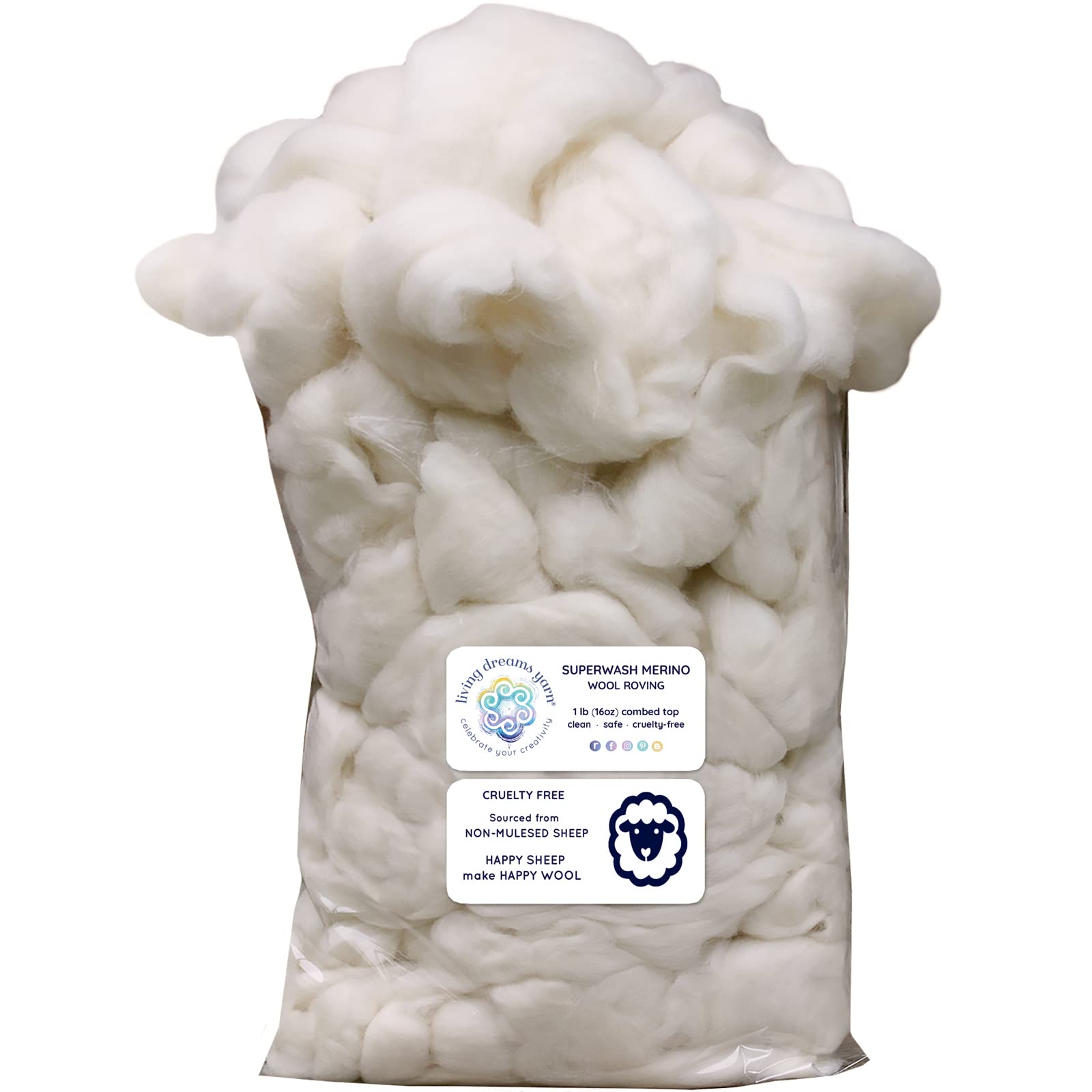 100% Organic Cotton Stuffing - 1 Lb. Bag