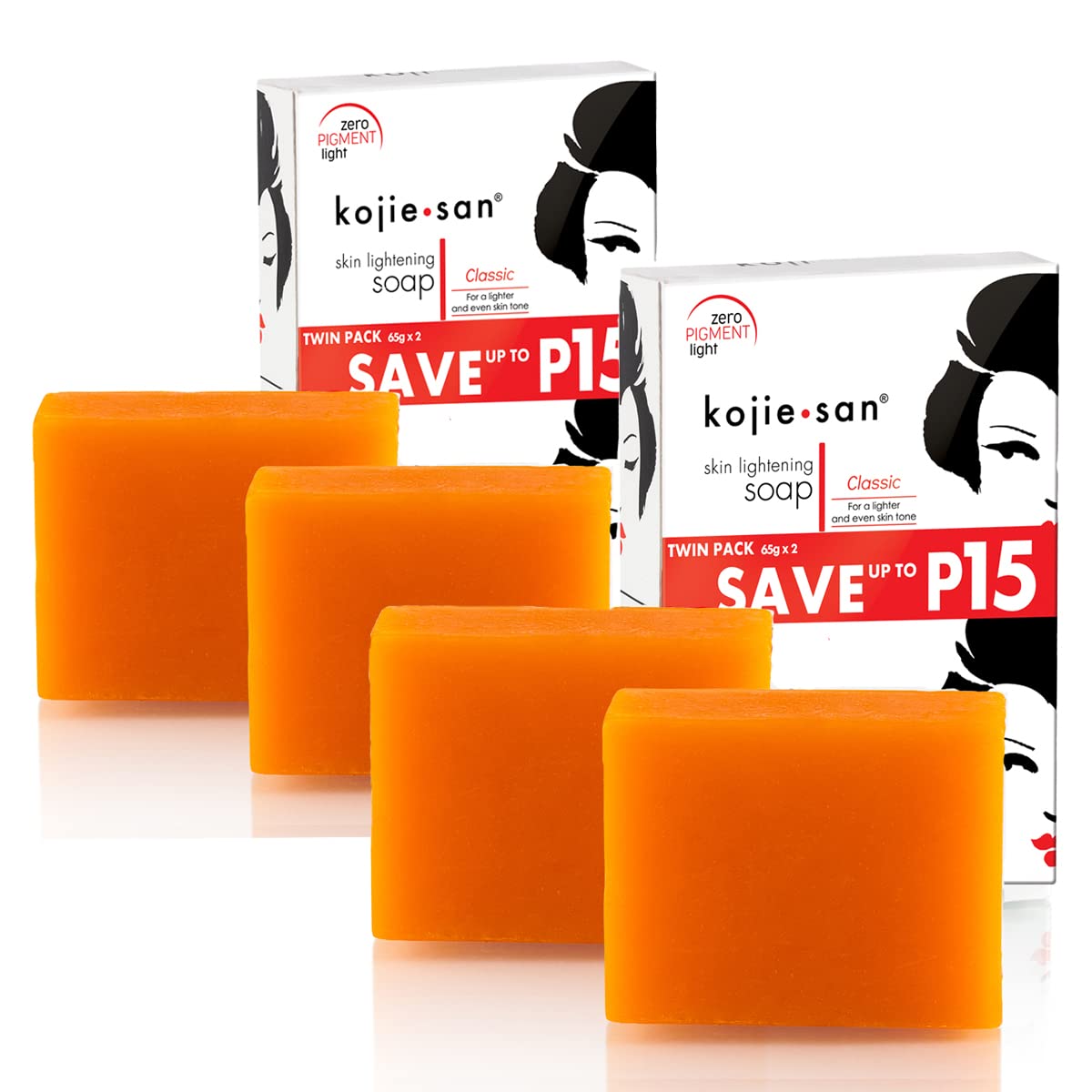Original Kojie San Facial Beauty Soap - 65g, 2 Bars Per Pack - Guaranteed  Authentic