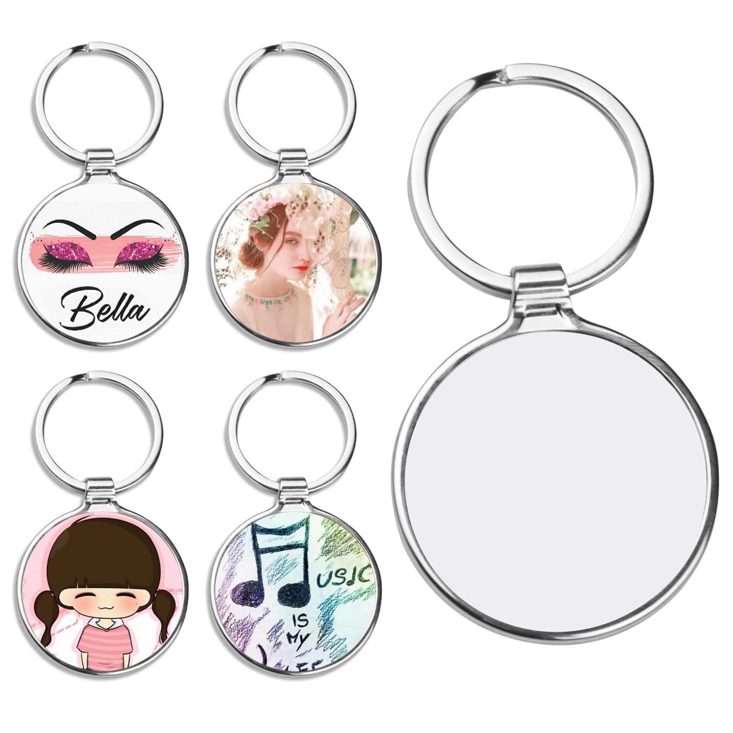 Photo Printed Glass and Steel Sublimation Key Chains, For Gift, Size: 7 Inch