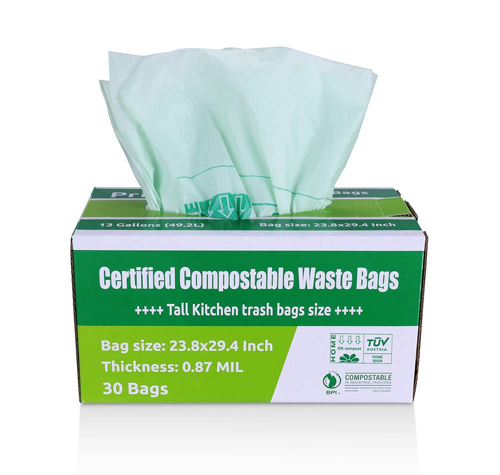 [100 Pack] 4 Gallon Compostable Trash Bags - 100 Pack