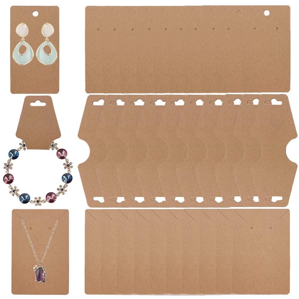 100Pcs/lot Multi Designs Recycle Paper Jewelry Cards Fashion Earrings Card  Necklace Bracelet Display Packaging Cards Tags