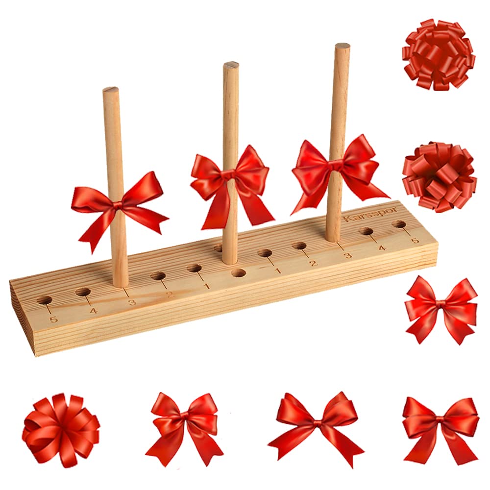 Bow Maker for Ribbon for Wreaths, 3-in-1 Multipurpose Oval Wooden Bow Maker  Tool for Creating Christmas Bows, Gift Bows, Holiday Wreaths, Hair Bows