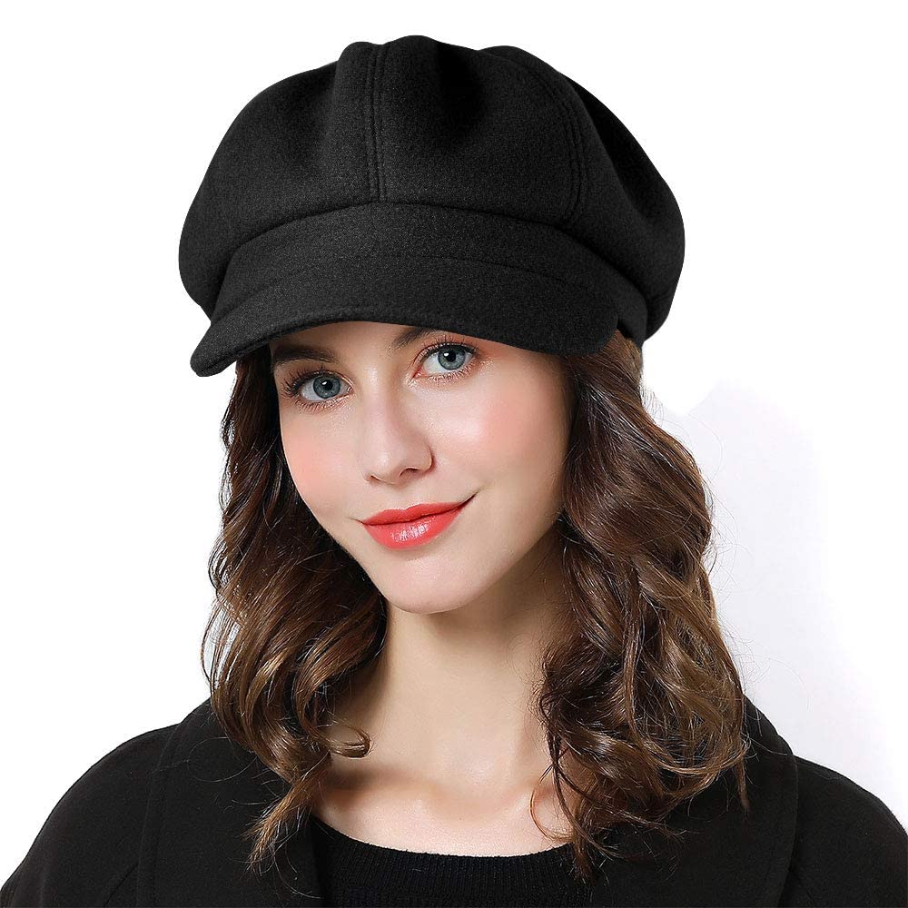 Sumolux Women Beret Newsboy Hat French Wool Cap Classic Autumn