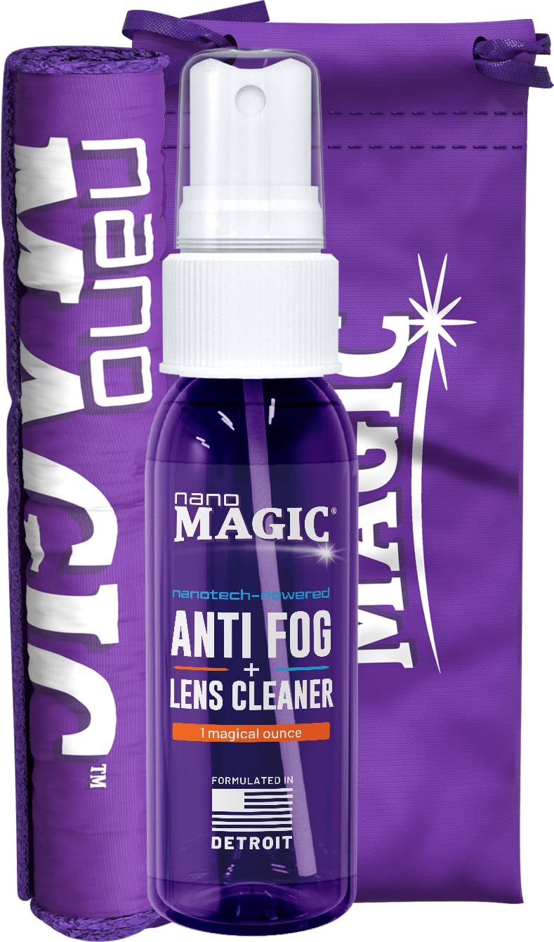 Nano Magic Anti-Fog & Lens Cleaner Spray Kit - Ultimate Clear Vision Products for Lenses, Glasses, Googles, 2-in-1 Anti Fog & Lens Cleaner Spray (1 oz