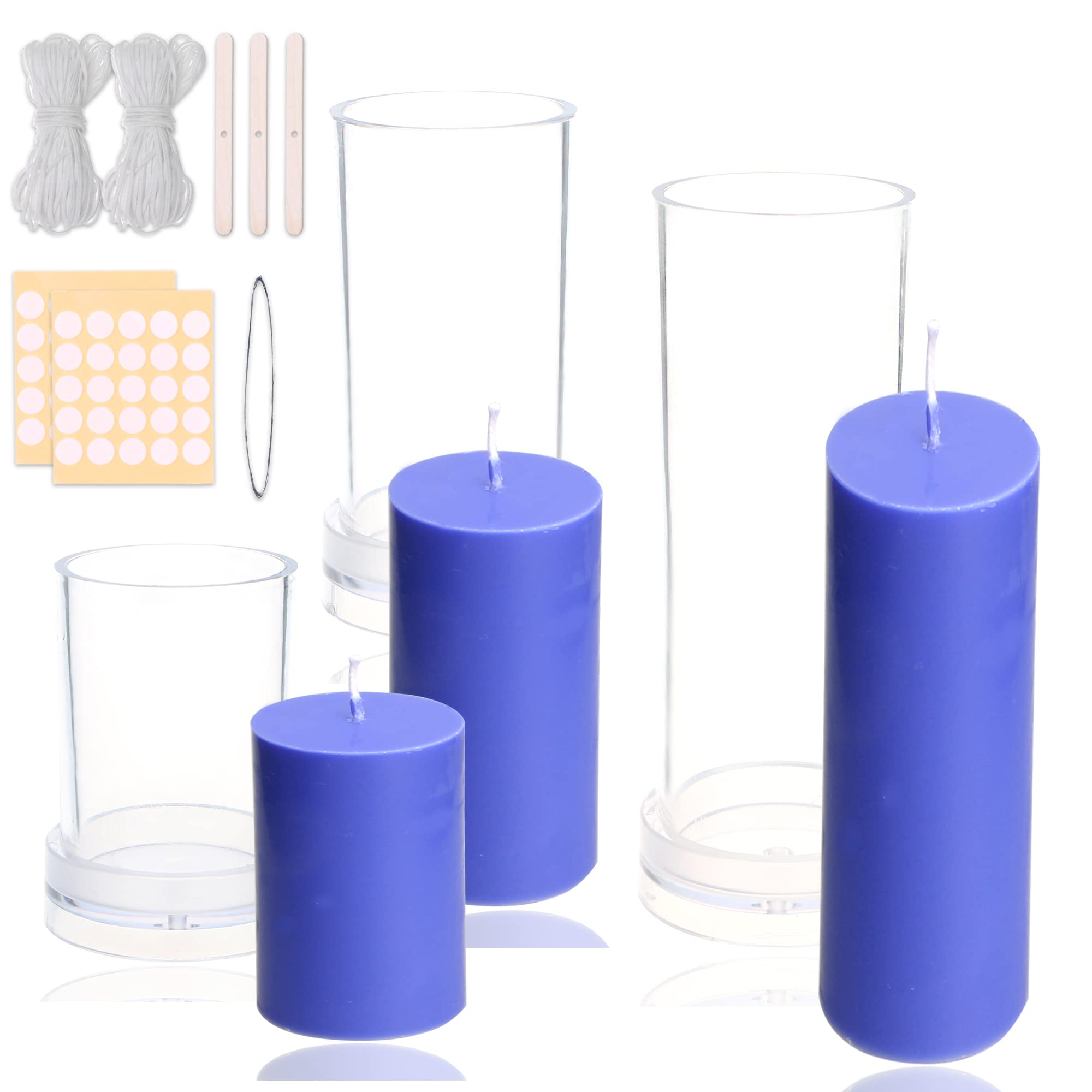 MILIVIXAY 4pcs Plastic Candle Molds for Candle Making - Including