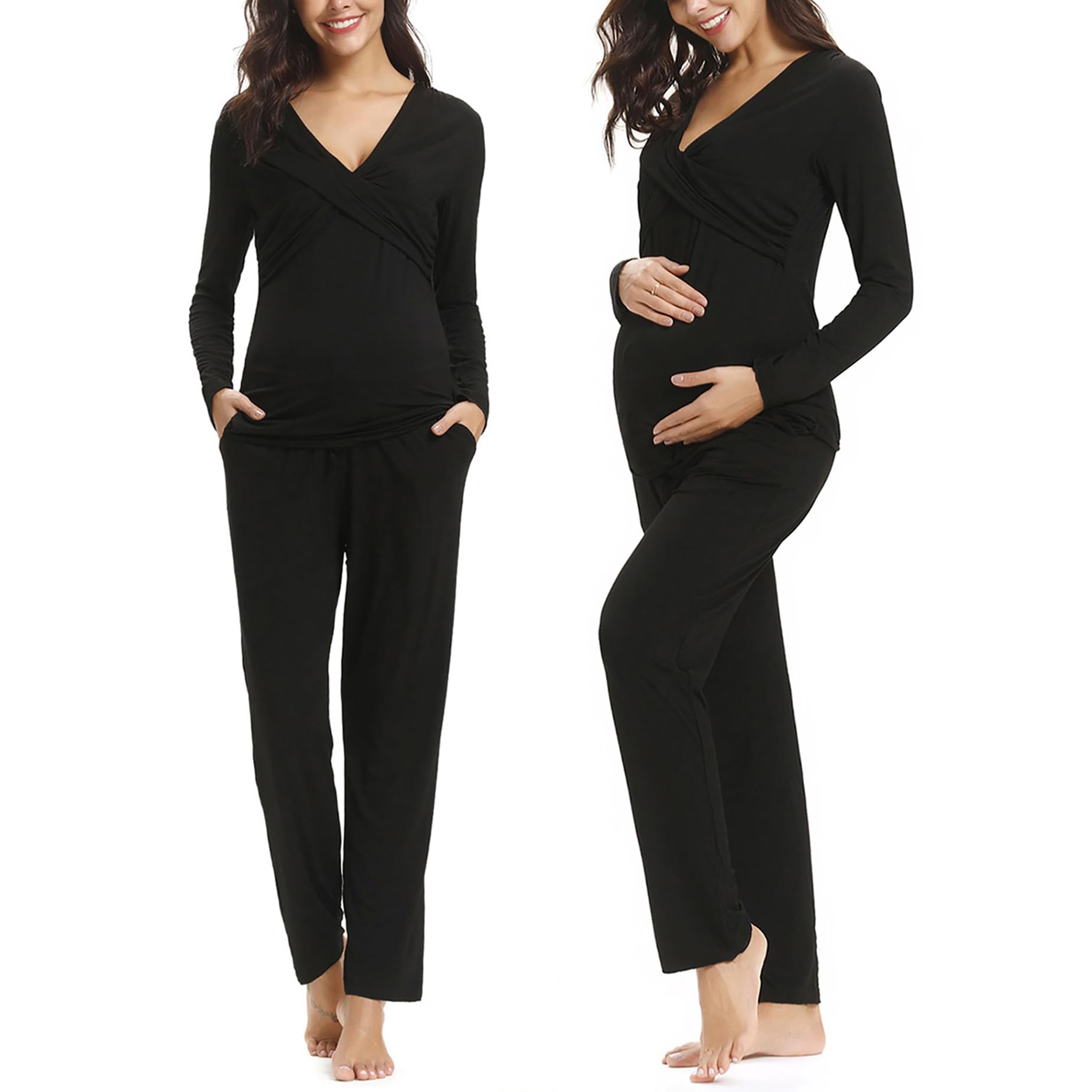 Irdcomps Women's Maternity Pyjamas Set Cotton Breastfeeding