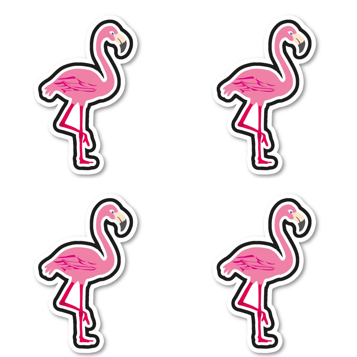 Pink Flamingo Cute Animals Stickers (4 Pack) - Laptop Phone Tablet ...