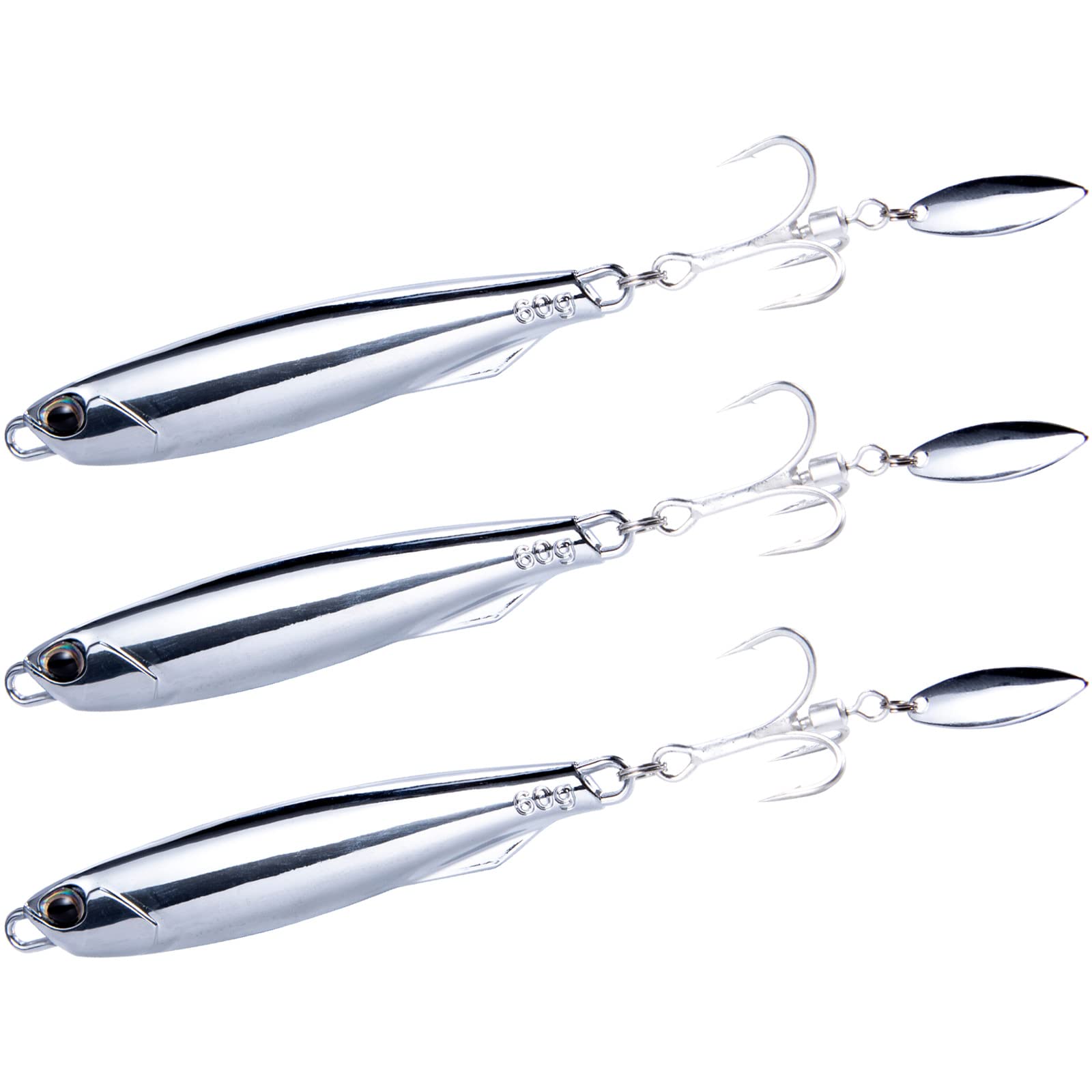 15 Silver Hex Fishing Spoon Blank 3 Sizes 5 Of Each Casting Trolling Tackle