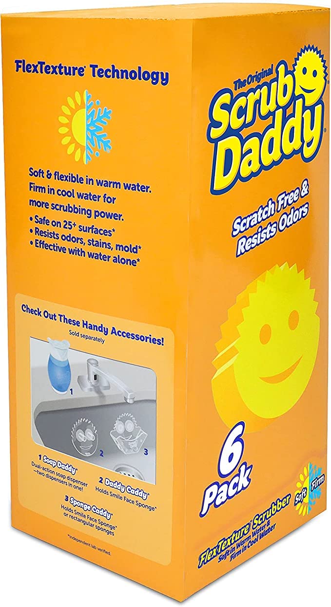 Scrub Daddy Sponge Variety Pack - Scratch-Free Multipurpose Dish Sponge -  BPA Free & Made with Polymer Foam - Stain, Mold & Odor Resistant Kitchen  Sponge (6 Count) 6 Count (Pack of 1)