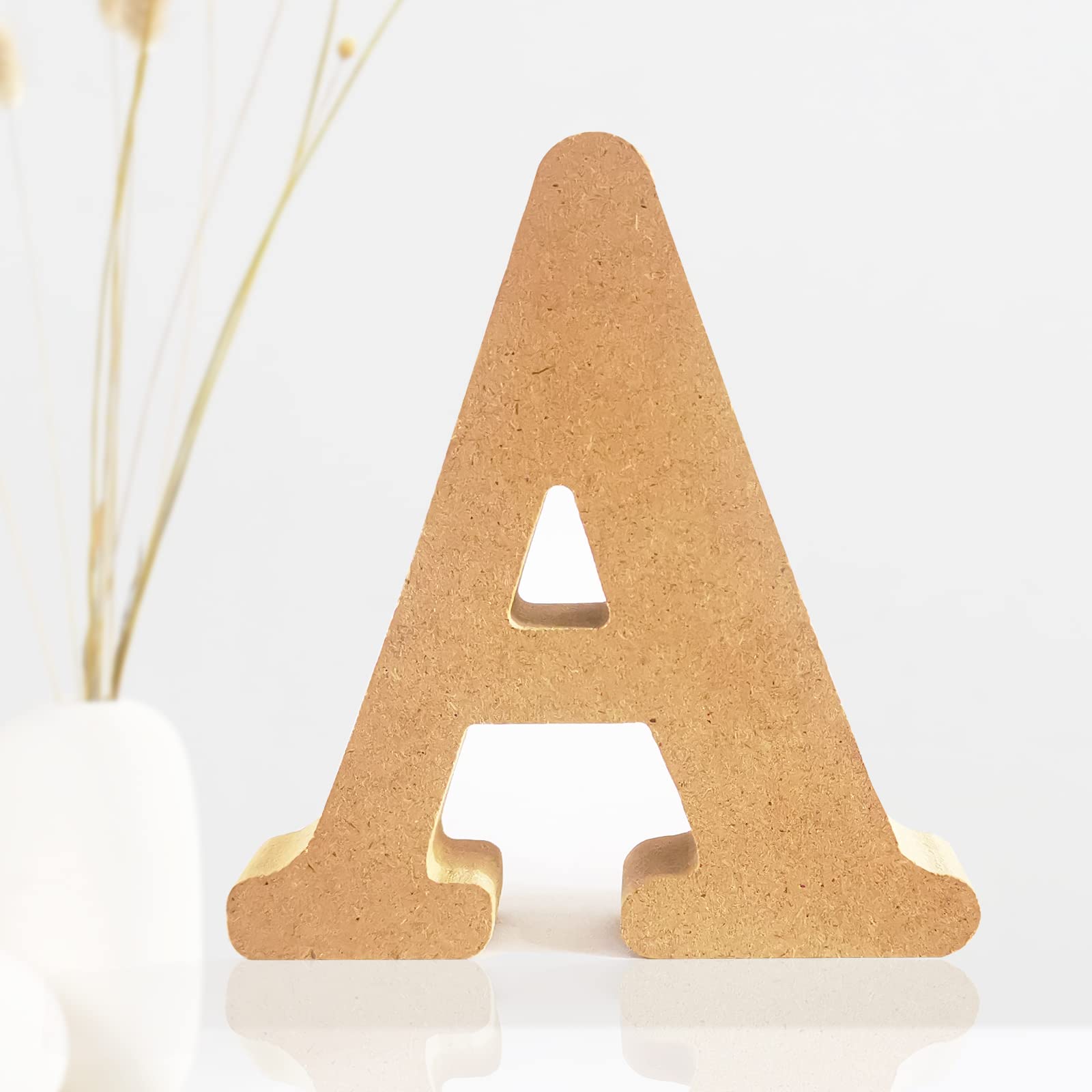 AOCEAN 4 inch White Wood Letters Unfinished Wood Letters for Wall Decor Decorative Standing Letters Slices Sign Board Decoration for Craft Home