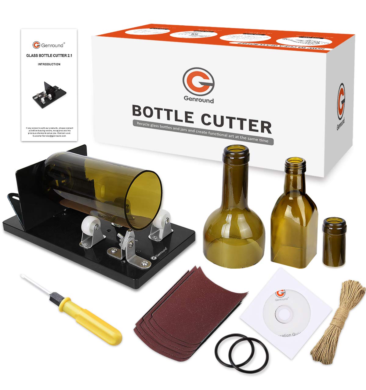 Glass Bottle Cutter, Glass Cutting Kit with Glass Cutter and Safety Gloves,  Glass Cutter for Bottles of Beer, Whiskey, Champagne : : Arts &  Crafts