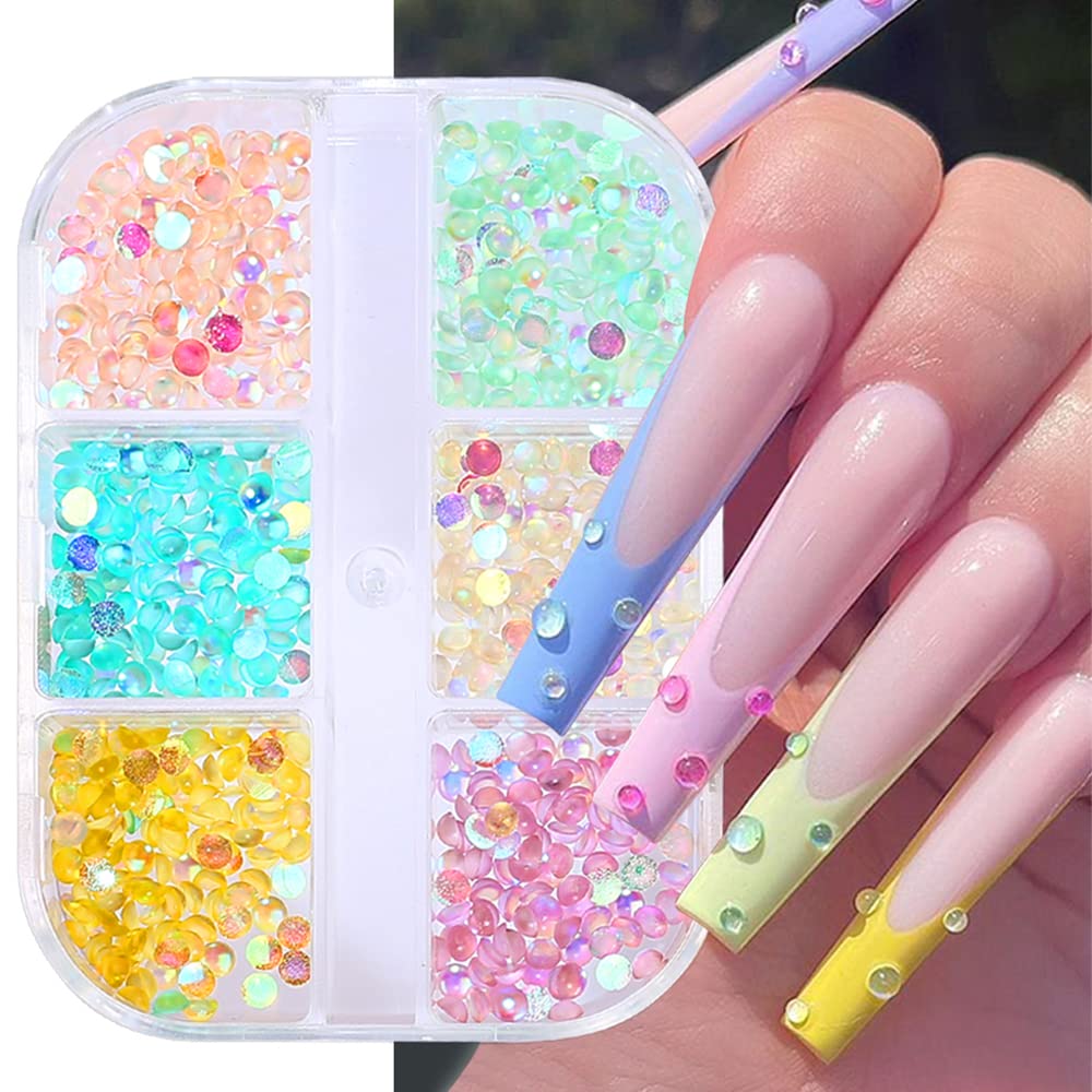 12grid/case DIY Crystal Rhinestone Jewelry Glass 3D Glitter Diamond Gem Nail  Art Decoration Nail Jewelry Manicure Decoration